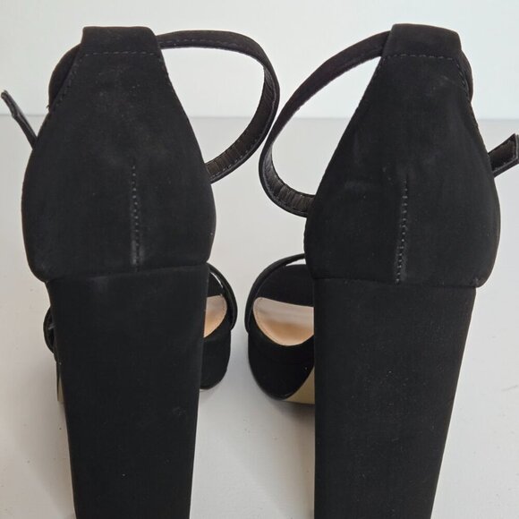 Steve Madden Entourage Black Ankle Strap Dress Block Heel Sandal Shoes Sz 9.5 - Picture 9 of 12